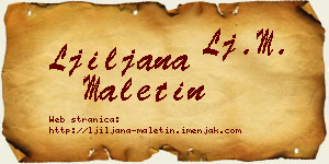 Ljiljana Maletin vizit kartica